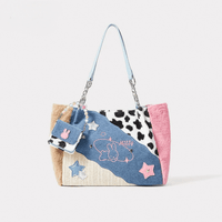 Thumbnail for Y2K Miffy Plush Denim Patchwork Shoulder Bag