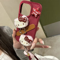 Thumbnail for Y2K Plush Sanrio Hello Kitty iPhone Case With Accessories