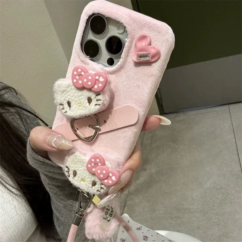 Y2K Plush Sanrio Hello Kitty iPhone Case With Accessories