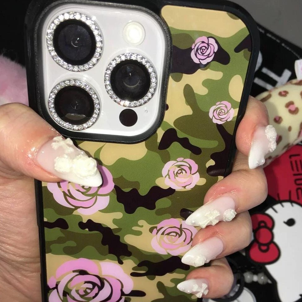 Y2K Rose Camouflage iPhone Case - ArtGalleryZen