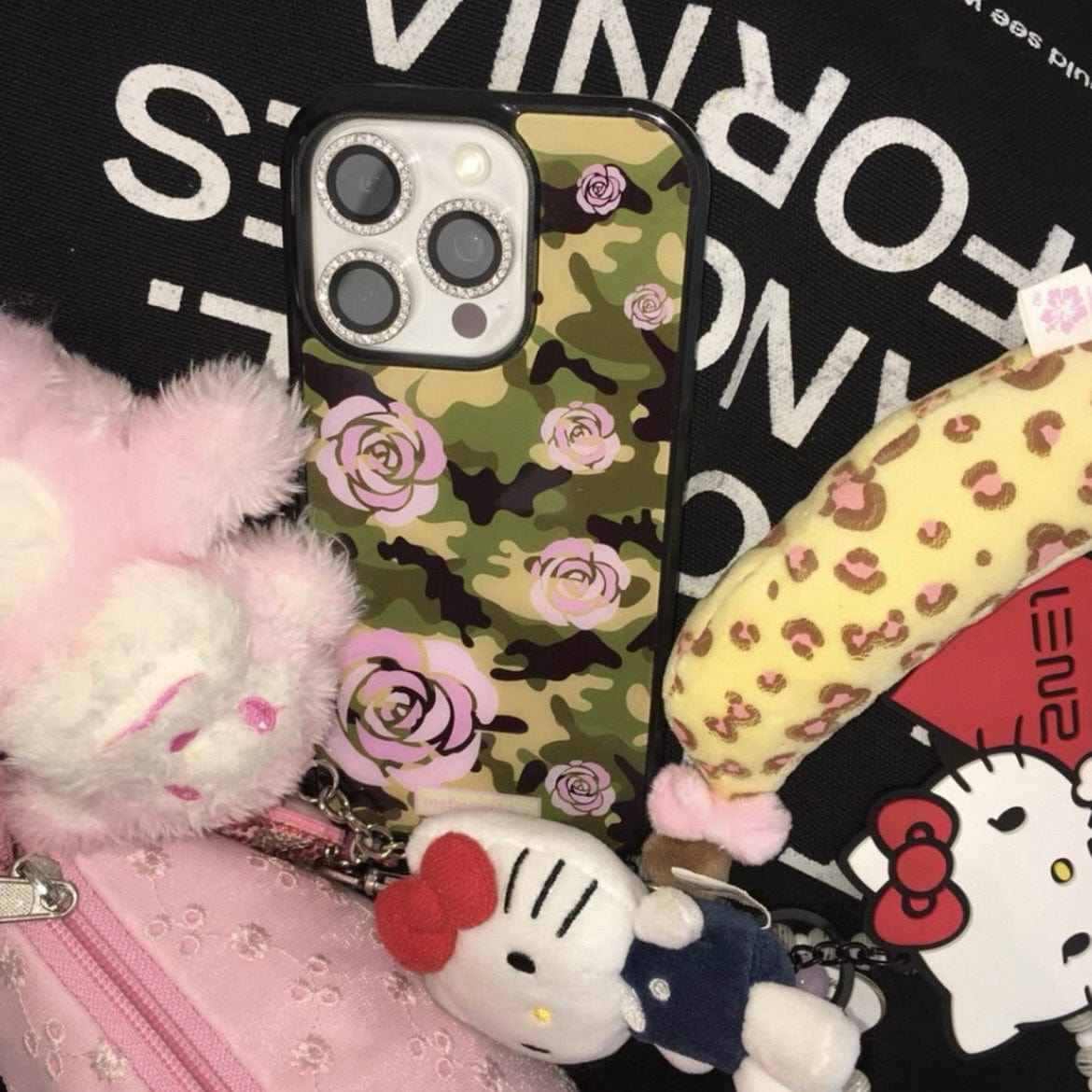 Y2K Rose Camouflage iPhone Case - ArtGalleryZen