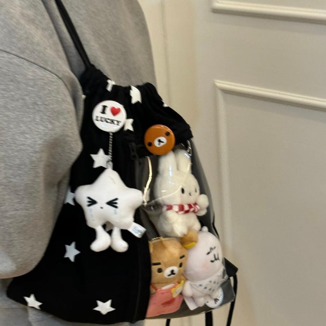 Y2k Star Kpop Fan Display Drawstring Backpack - ArtGalleryZen