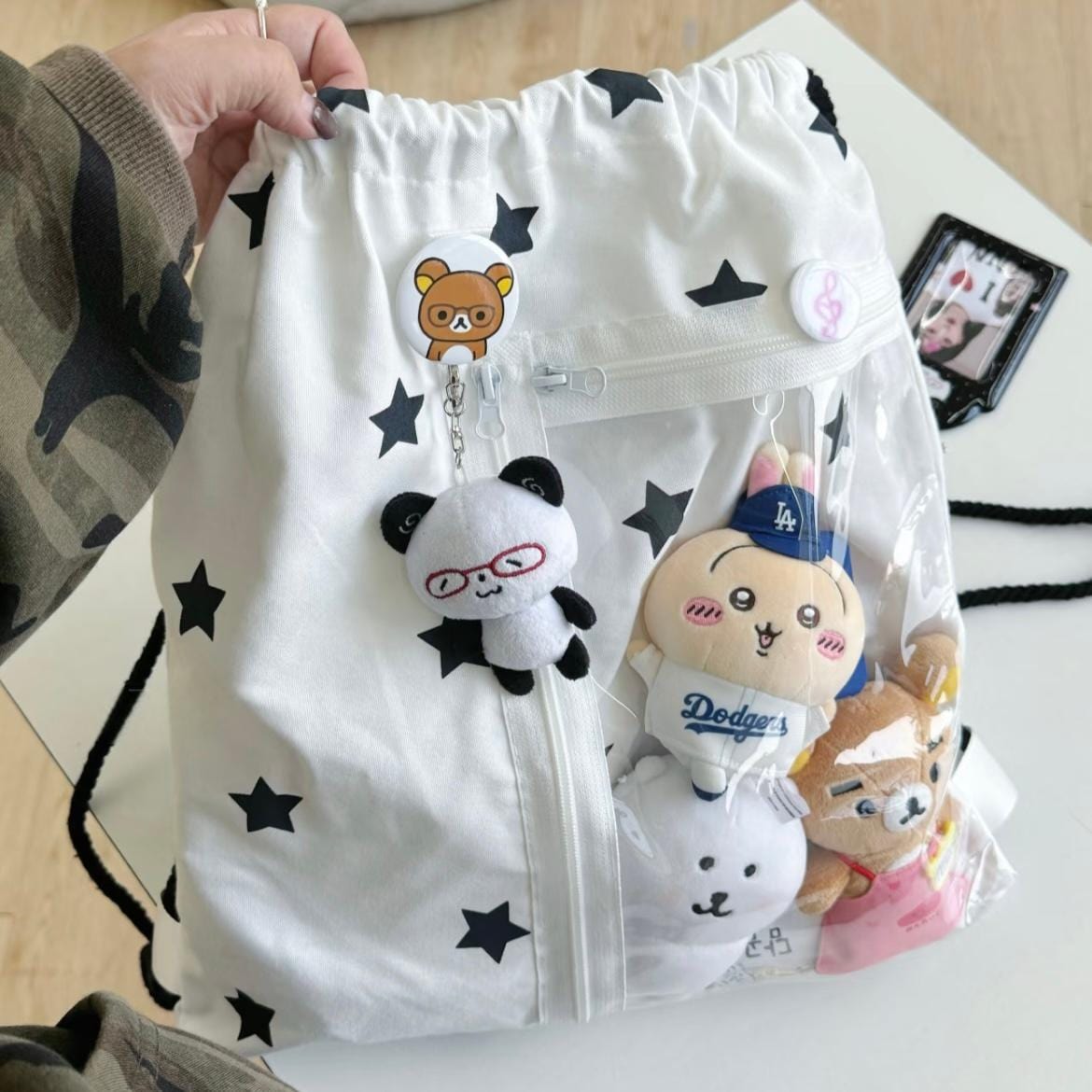 Y2k Star Kpop Fan Display Drawstring Backpack - ArtGalleryZen