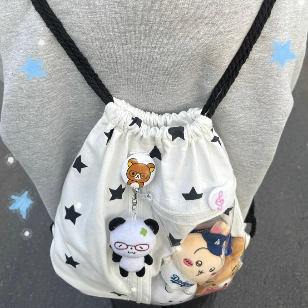 Y2k Star Kpop Fan Display Drawstring Backpack - ArtGalleryZen