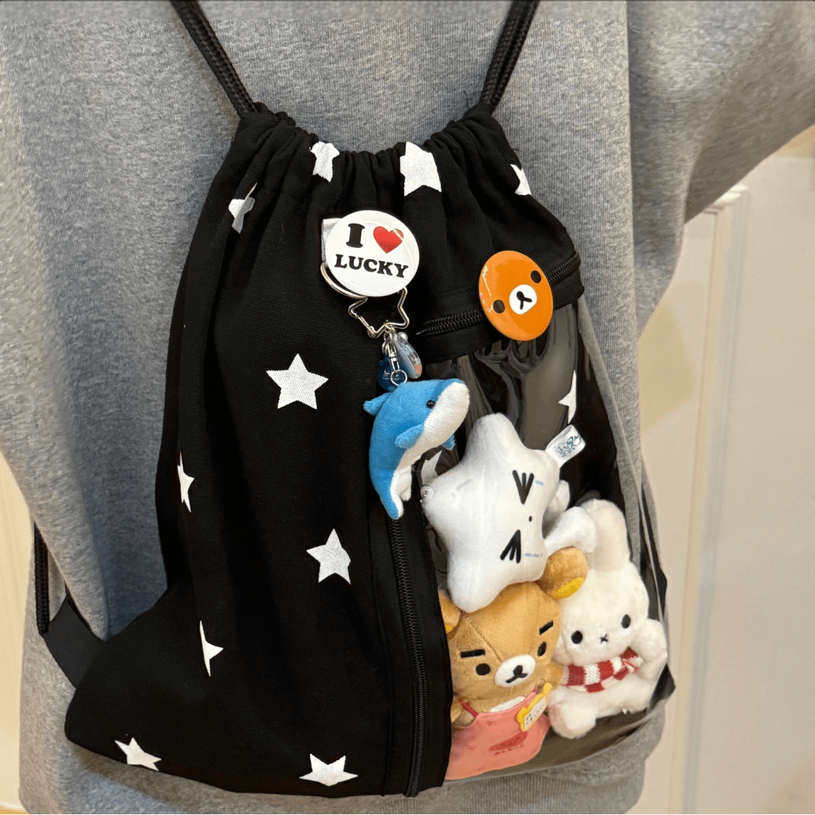 Y2k Star Kpop Fan Display Drawstring Backpack - ArtGalleryZen