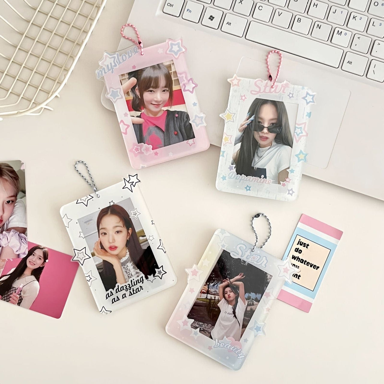 Y2K Star Kpop Keychain Acrylic Photocard Holder - ArtGalleryZen