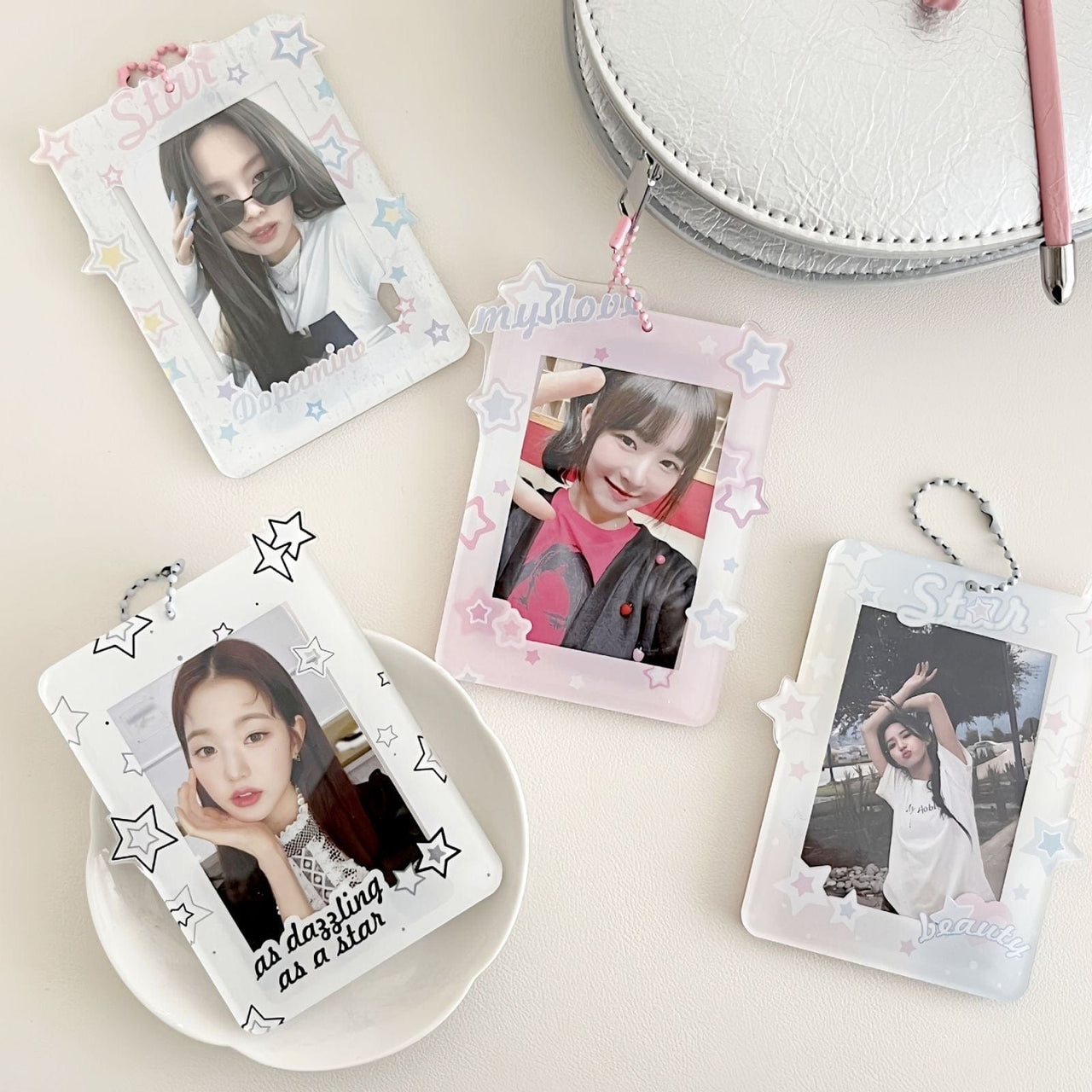 Y2K Star Kpop Keychain Acrylic Photocard Holder - ArtGalleryZen