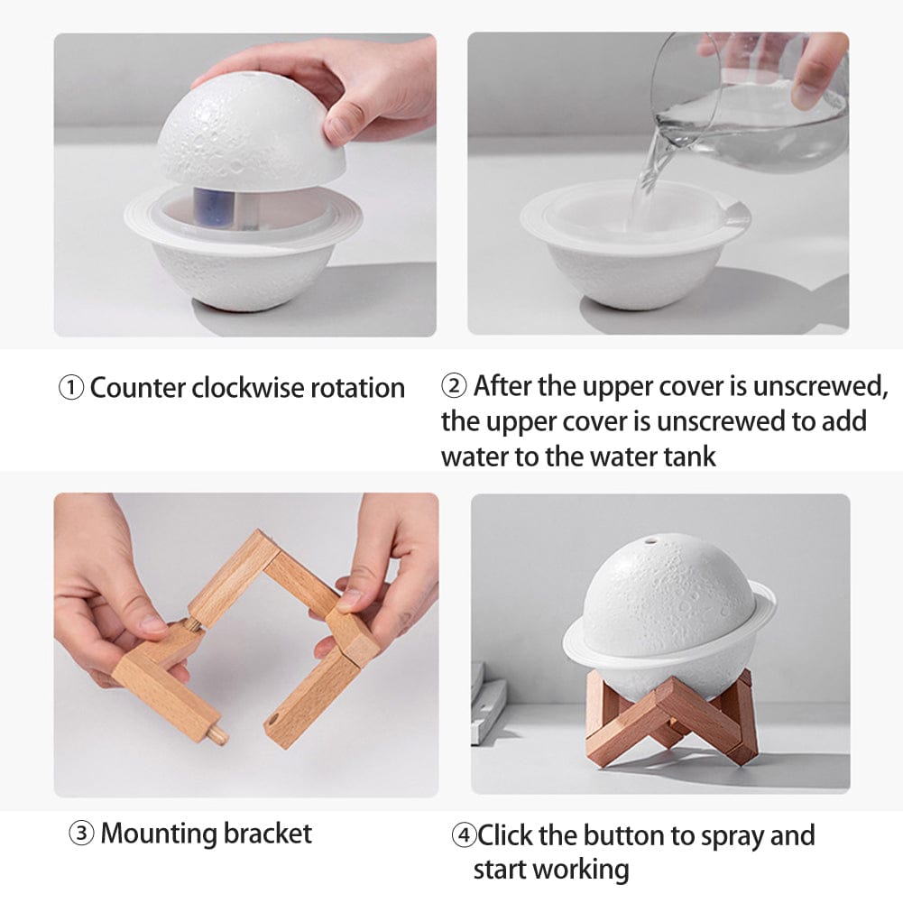 3D Moon Air Humidifier Night Light - ArtGalleryZen