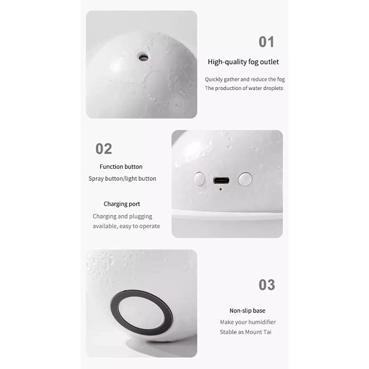 3D Moon Air Humidifier Night Light - ArtGalleryZen