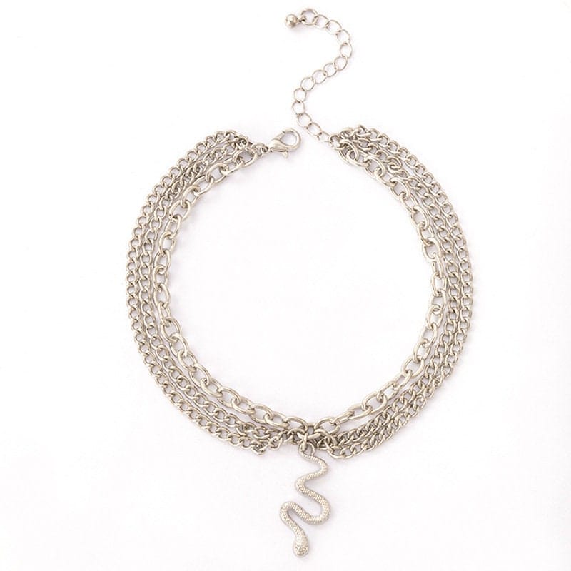 Bohemia Layered Snake Anklet - ArtGalleryZen