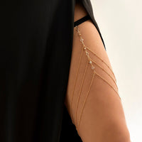 Thumbnail for Bohemian Layered Rhinestone Inlaid Elastic Saturn Thigh Leg Chain - ArtGalleryZen