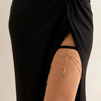 Thumbnail for Boho Gold Silver Tone Layered Snake Charm Elastic Thigh Leg Chain - ArtGalleryZen