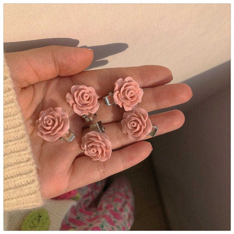 Chic 5 Pieces Pink Hair Clips Set - ArtGalleryZen