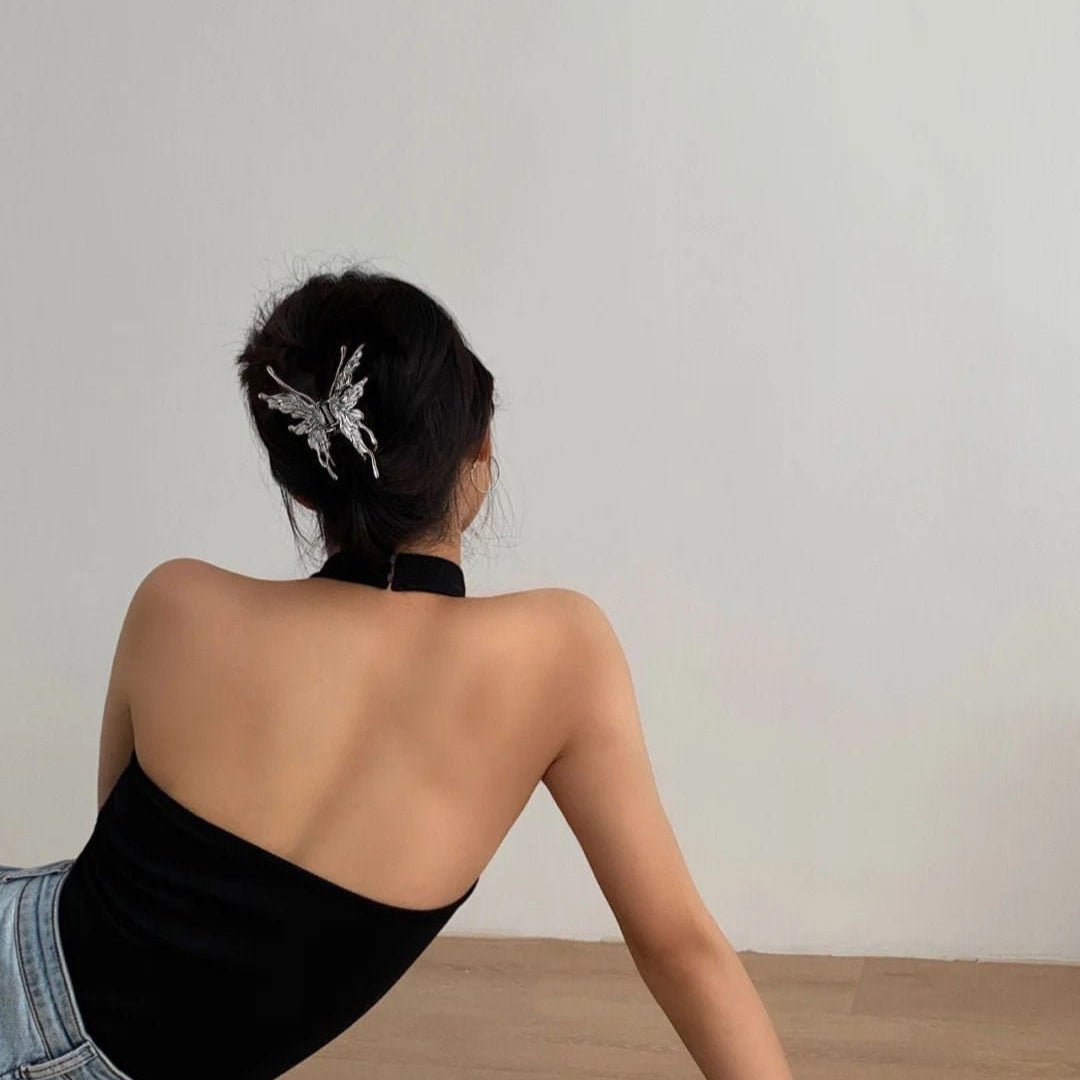 Chic Abstract Hollow Butterfly Chignon Claw Clip Hair Clip - ArtGalleryZen