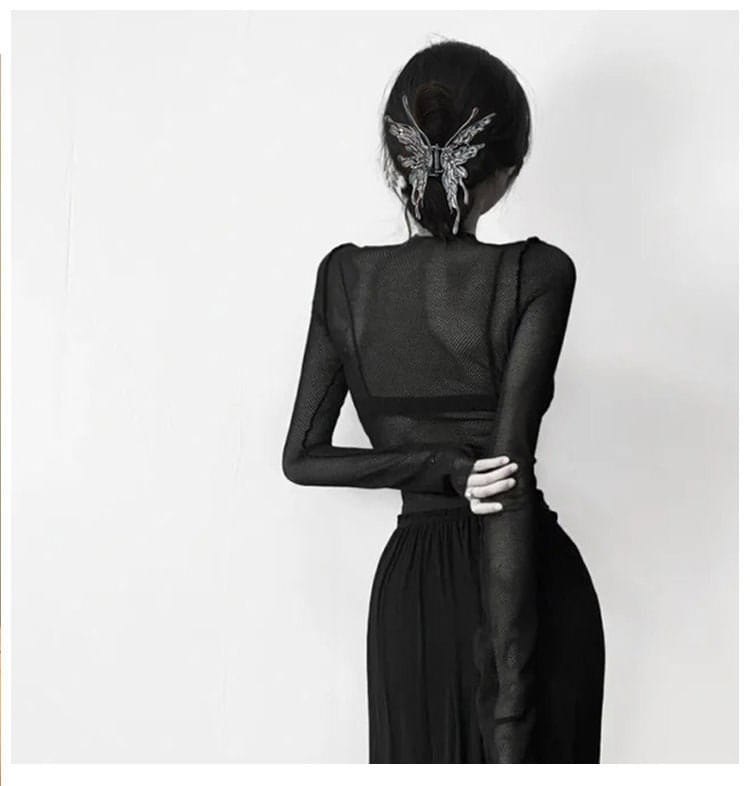 Chic Abstract Hollow Butterfly Chignon Claw Clip Hair Clip - ArtGalleryZen