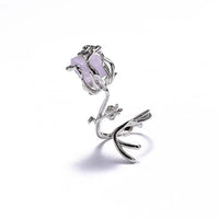 Thumbnail for Chic Adjustable Purple Raw Crystal Rose Ring - ArtGalleryZen