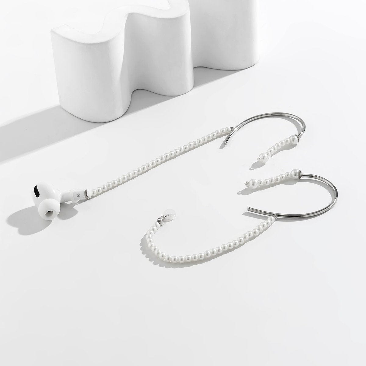 Chic Anti-lost Wireless AirPods Earphone Ear Wrap Pearl Chain Earrings - ArtGalleryZen