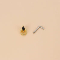 Thumbnail for Chic Black CZ Inlaid Stainless Steel Antique Heart Star Nose Piercing Nose Stud - ArtGalleryZen