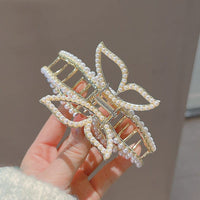 Thumbnail for Chic Butterfly Pearl Chignon Claw Clip Hair Clip - ArtGalleryZen