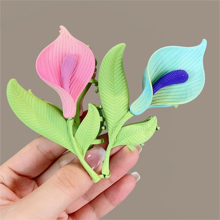 Chic Calla Lily Chignon Claw Clip Hair Clip - ArtGalleryZen