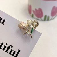 Thumbnail for Chic Colorful Enamel Pearl Charm Tulip Hair Clip - ArtGalleryZen