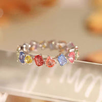 Thumbnail for Chic Colorful Rainbow Rhinestone Ring - ArtGalleryZen
