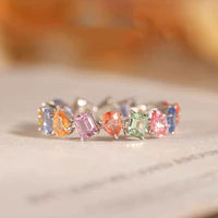 Thumbnail for Chic Colorful Rainbow Rhinestone Ring - ArtGalleryZen
