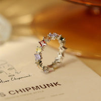 Thumbnail for Chic Colorful Rainbow Rhinestone Ring - ArtGalleryZen