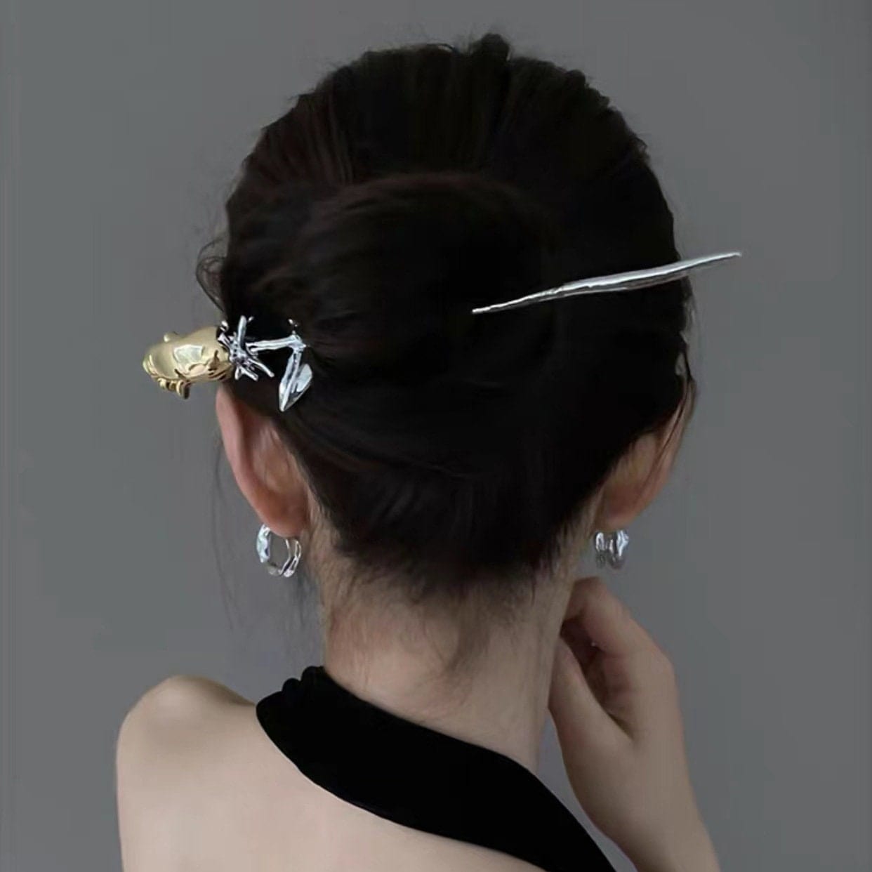 Chic Colorful Rose Chignon Hair Fork Hair Pin - ArtGalleryZen