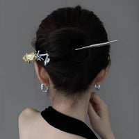 Thumbnail for Chic Colorful Rose Chignon Hair Fork Hair Pin - ArtGalleryZen