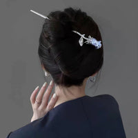 Thumbnail for Chic Colorful Rose Chignon Hair Fork Hair Pin - ArtGalleryZen