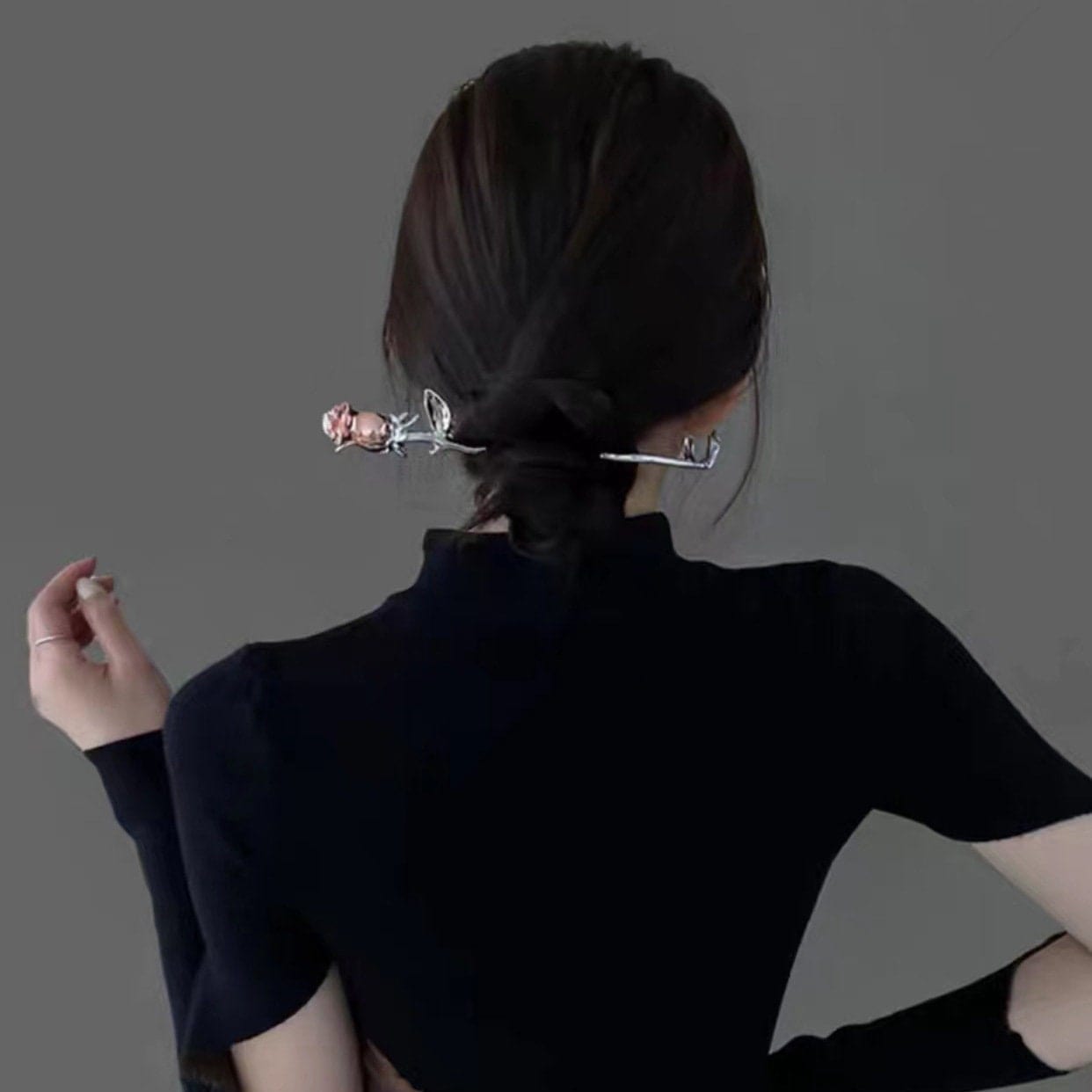 Chic Colorful Rose Chignon Hair Fork Hair Pin - ArtGalleryZen