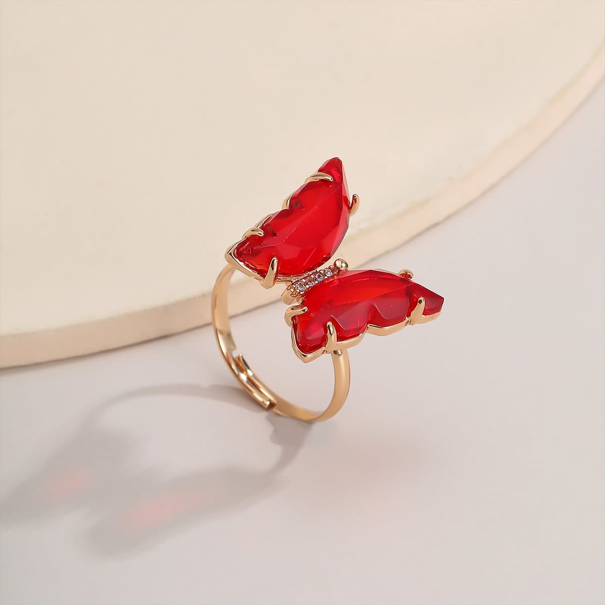Chic Colorful Zirconia Butterfly Ring - ArtGalleryZen