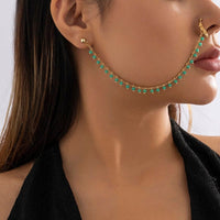 Thumbnail for Chic Crystal Ball Tassel No Piercing Septum To Ear Chain - ArtGalleryZen