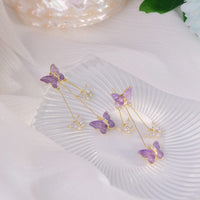 Thumbnail for Chic Crystal Butterfly Dangle Earrings - ArtGalleryZen