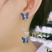 Thumbnail for Chic Crystal Butterfly Dangle Earrings - ArtGalleryZen