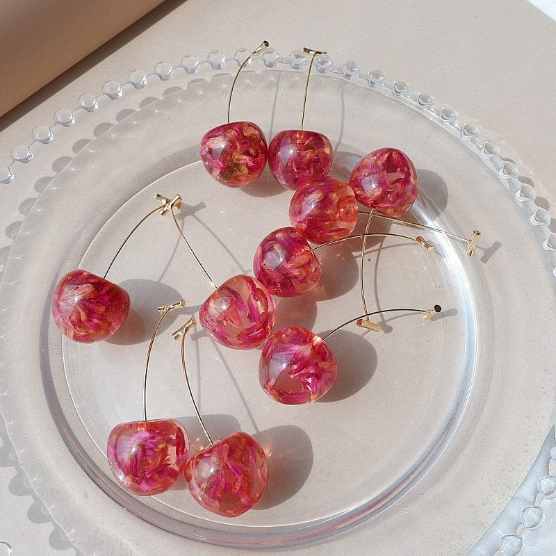 Chic Crystal Cherry Dangle Earrings - ArtGalleryZen