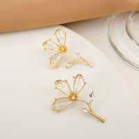 Thumbnail for Chic Crystal Floral Dangle Earrings - ArtGalleryZen