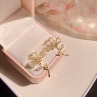 Thumbnail for Chic Crystal Floral Dangle Earrings - ArtGalleryZen