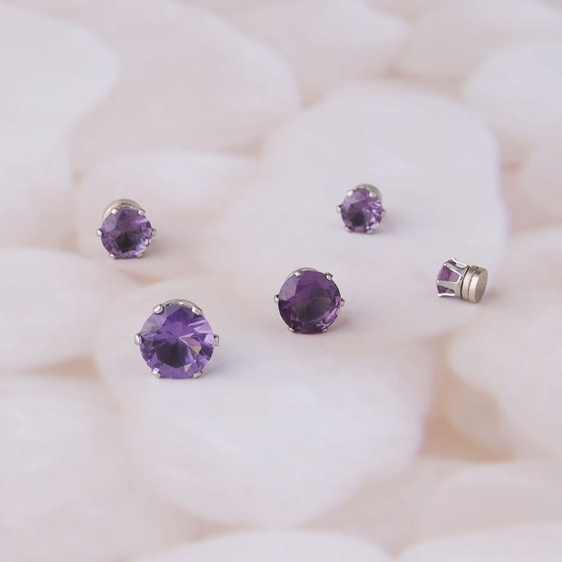 Chic Cubic Zirconia Helix Non Piercing Magnetic Stud Earring - ArtGalleryZen