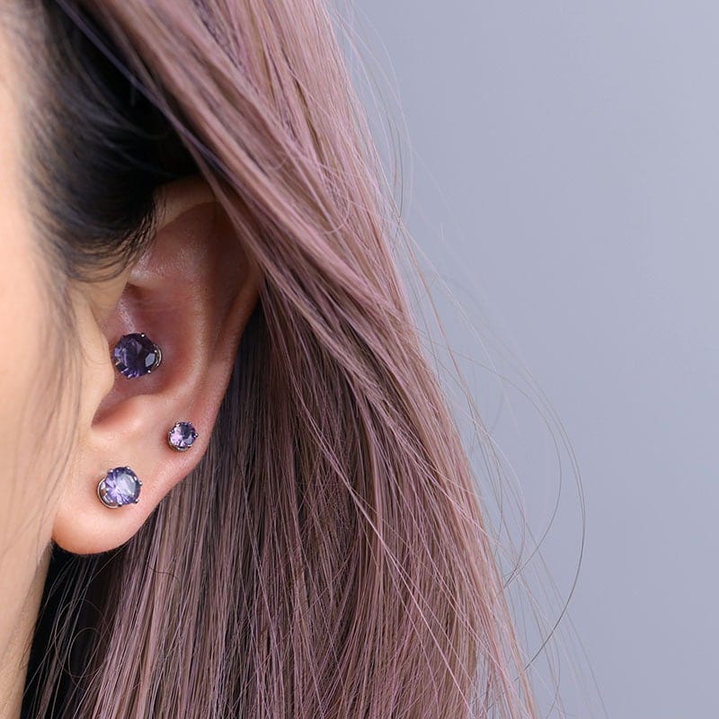 Chic Cubic Zirconia Helix Non Piercing Magnetic Stud Earring - ArtGalleryZen