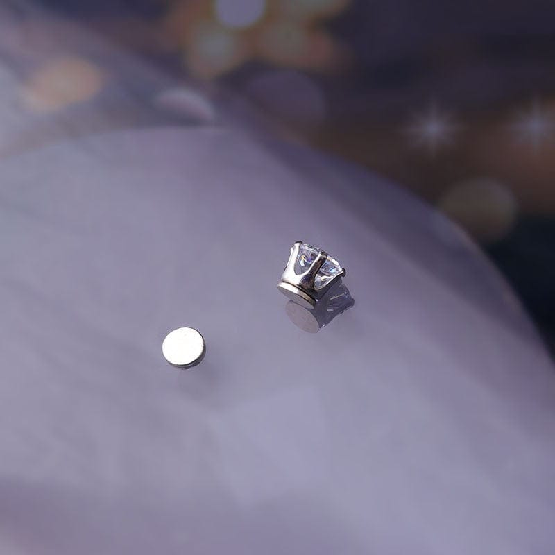 Chic Cubic Zirconia Helix Non Piercing Magnetic Stud Earring - ArtGalleryZen