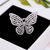 Thumbnail for Chic CZ Inlaid Adjustable Butterfly Ring - ArtGalleryZen