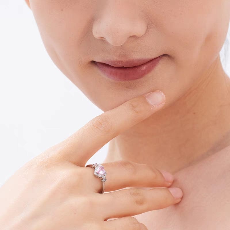 Chic CZ Inlaid Adjustable Crystal Star Heart Ring - ArtGalleryZen