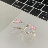 Thumbnail for Chic CZ Inlaid Adjustable Crystal Star Heart Ring - ArtGalleryZen