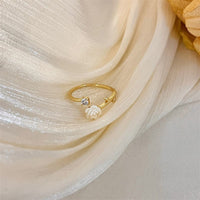 Thumbnail for Chic CZ Inlaid Adjustable Flower Ring - ArtGalleryZen