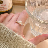 Thumbnail for Chic CZ Inlaid Adjustable Flower Ring - ArtGalleryZen