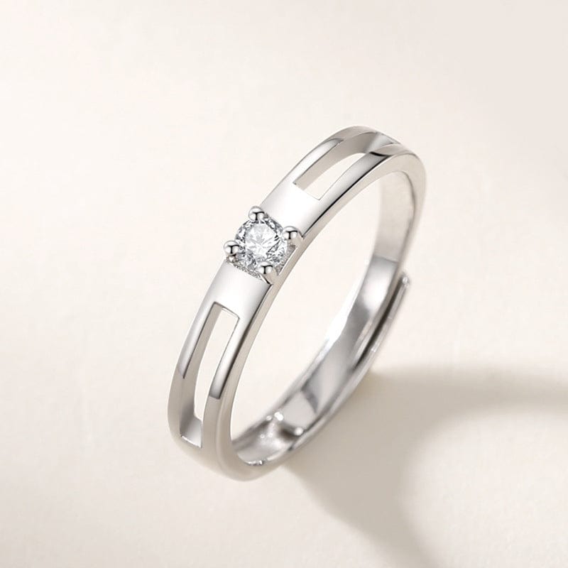 Chic CZ Inlaid Adjustable Opal Crown Matching Rings - ArtGalleryZen