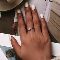 Thumbnail for Chic CZ Inlaid Adjustable Pink Crystal Heart Ring - ArtGalleryZen