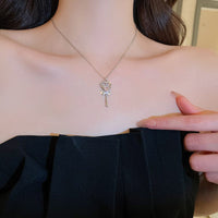 Thumbnail for Chic CZ Inlaid Bowknot Heart Magic Wand Necklace - ArtGalleryZen